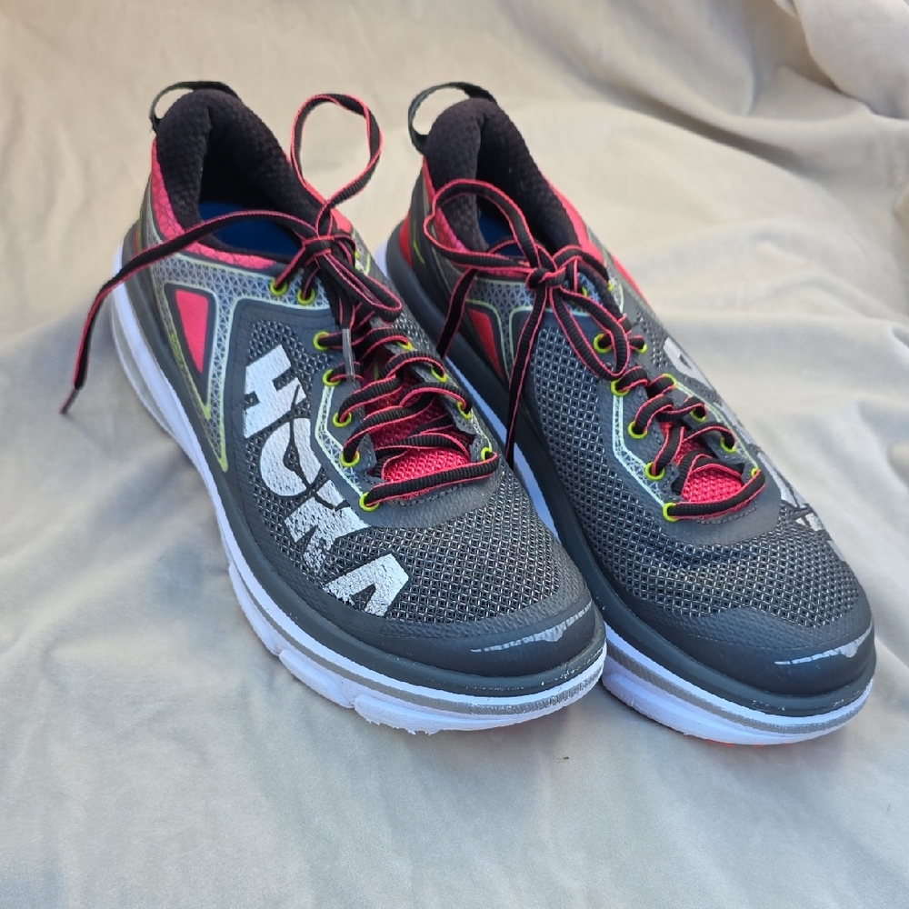 Hoka Women's Gray and Pink Athletic Shoes